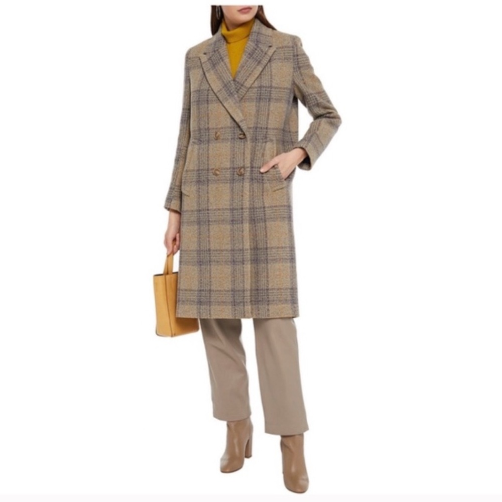 Plaid Double-Breasted Coat - Picture 3 of 3